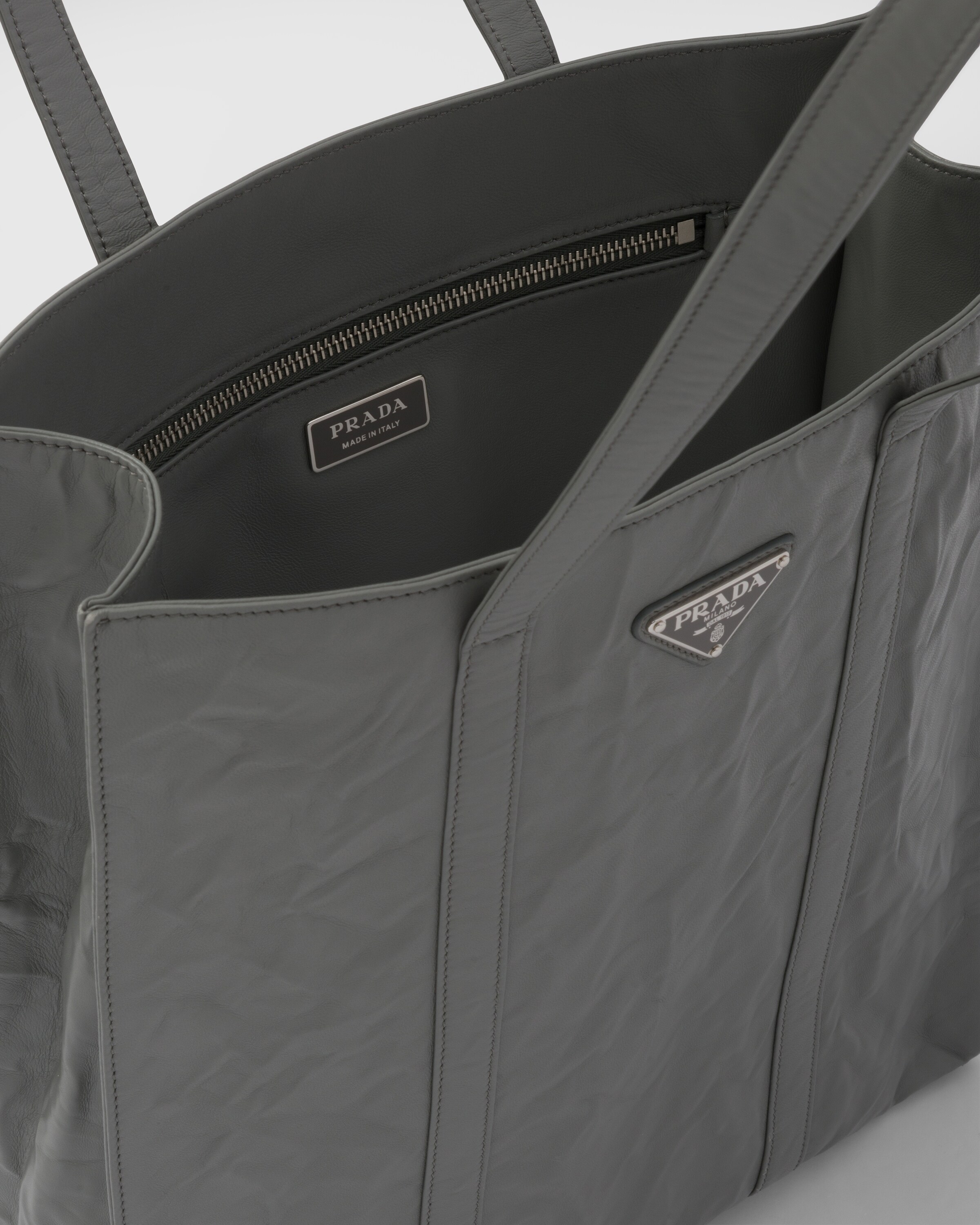 Prada Small antique nappa leather tote 5