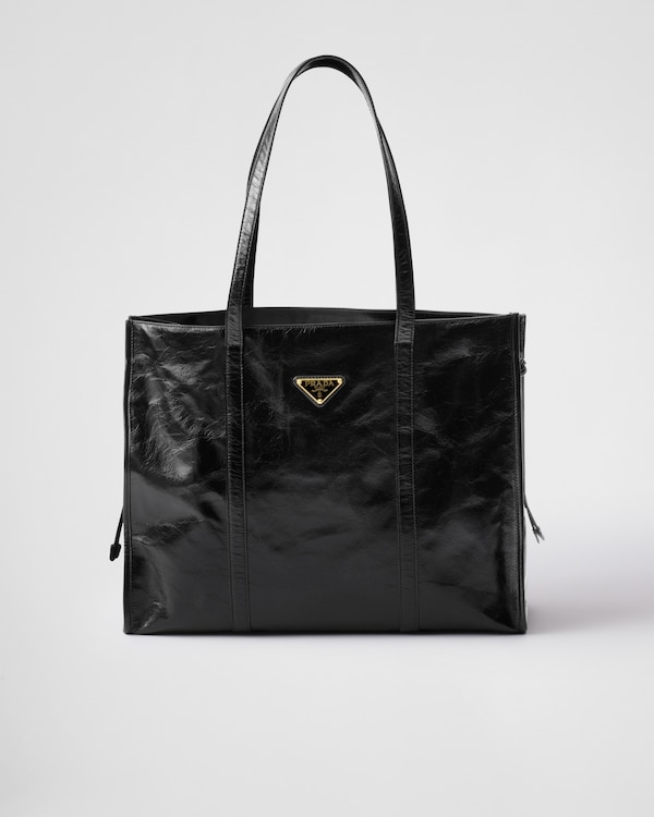 Black Medium leather tote bag | PRADA