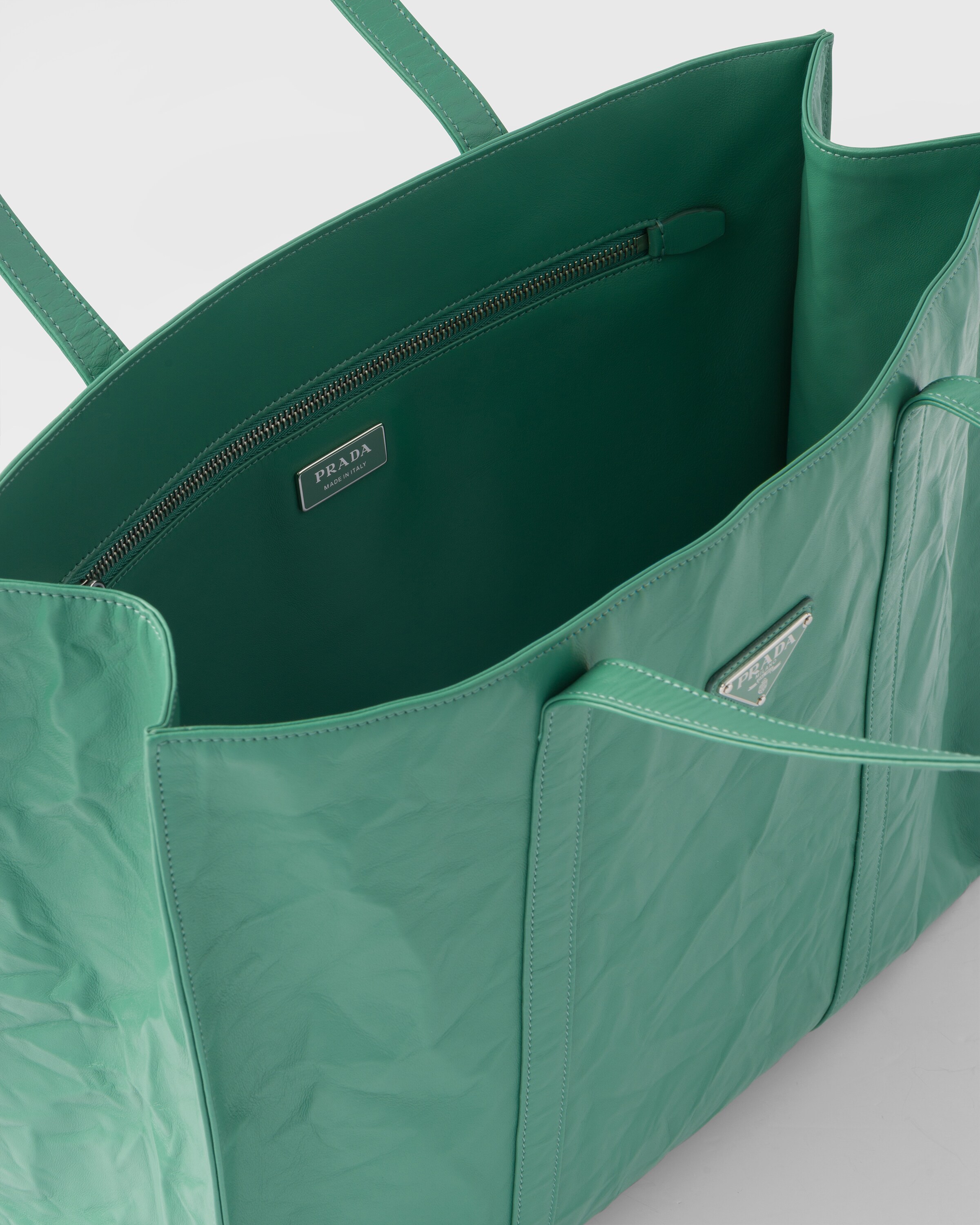 Prada Large antique nappa leather tote 5