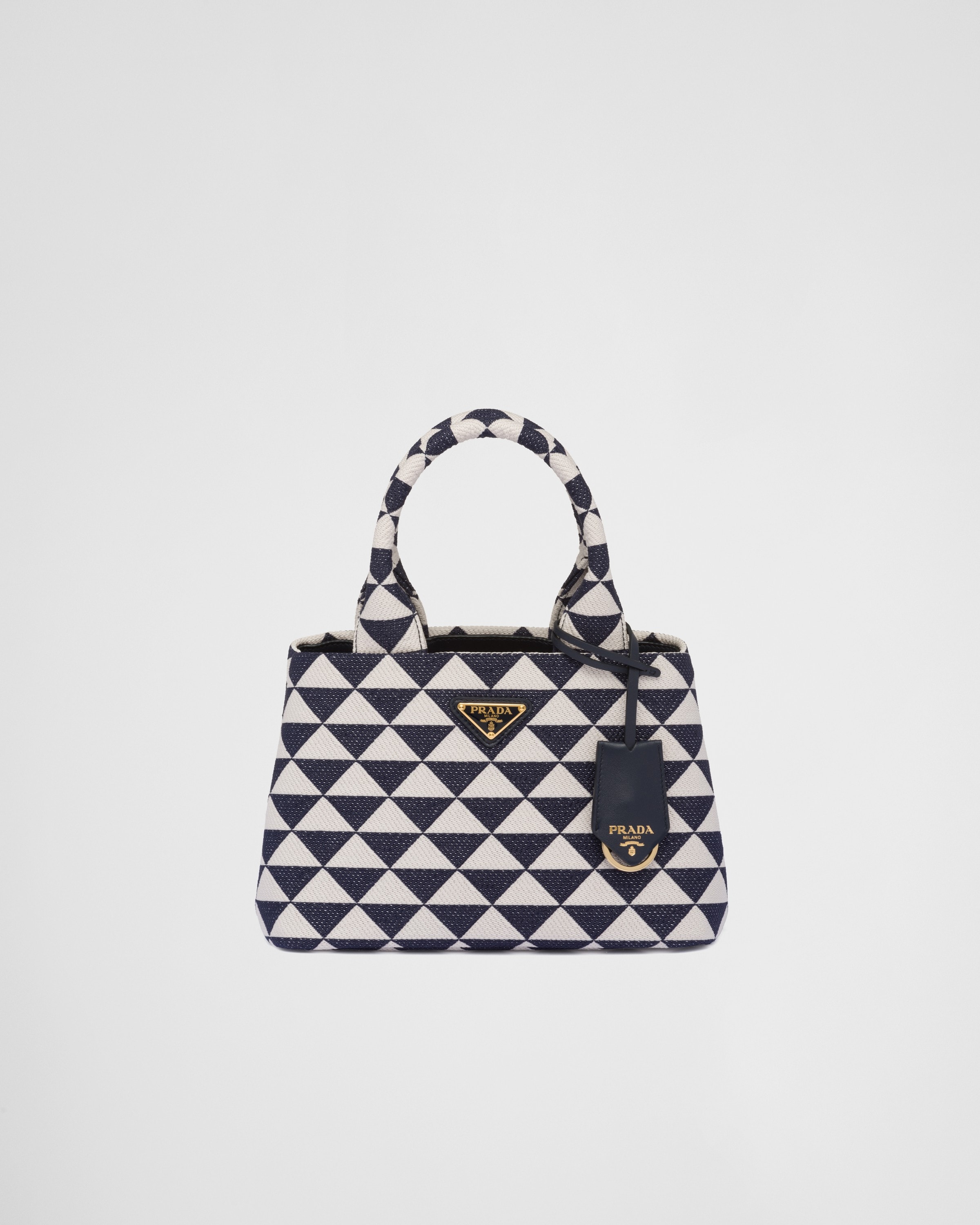 black and white checkered prada bag