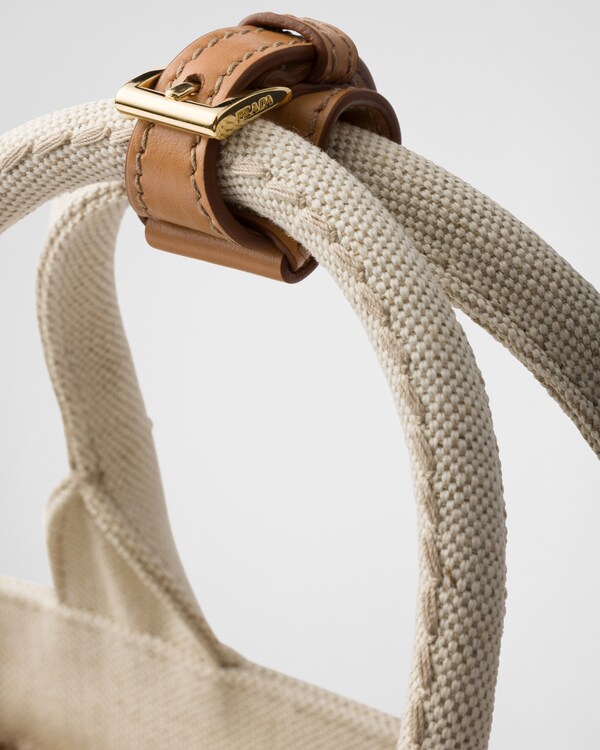 スモール リネンブレンド ハンドバッグ - ナチュラル スモール リネンブレンド ハンドバッグ - ナチュラル