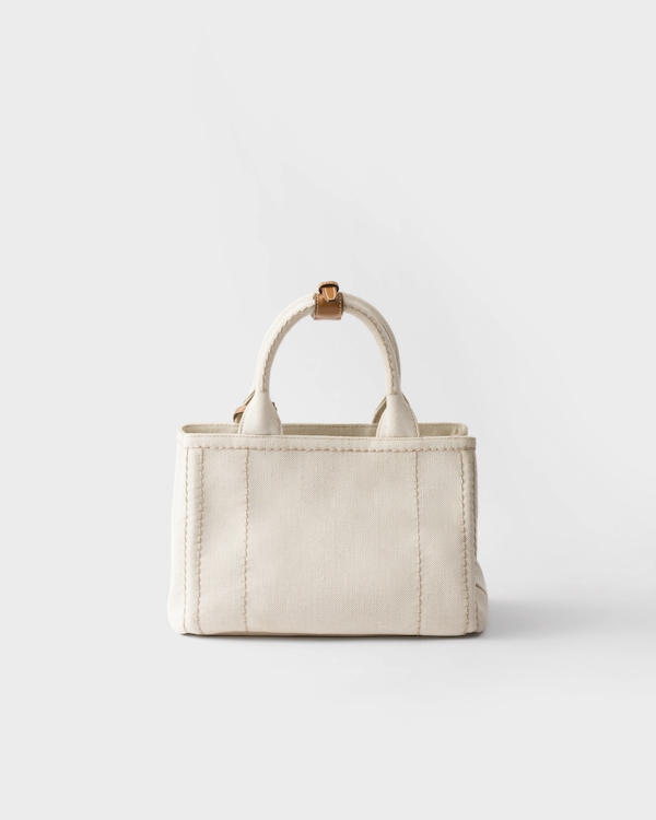 Prada Jardinière small linen blend handbag - Natural Prada Jardinière small linen blend handbag - Natural