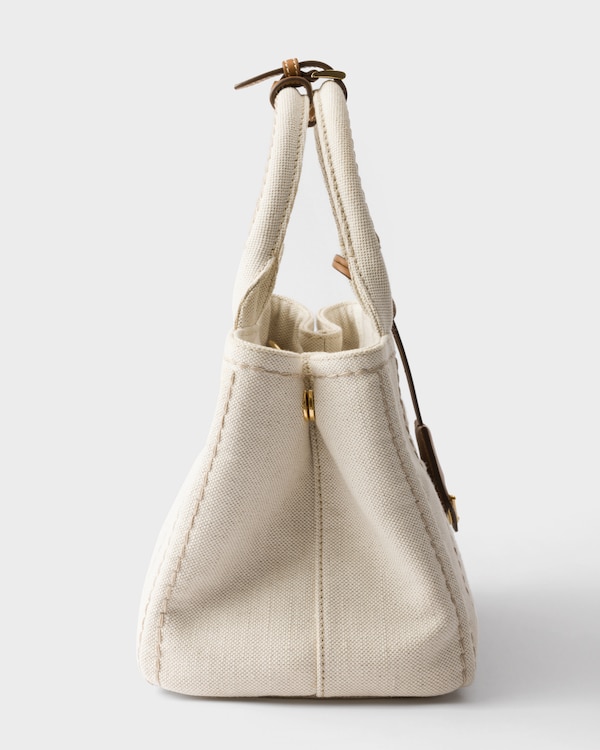 Prada Jardinière small linen blend handbag - Natural Prada Jardinière small linen blend handbag - Natural