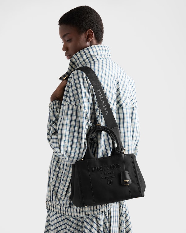 Prada Jardinière small cotton canvas bag - Black Prada Jardinière small cotton canvas bag - Black