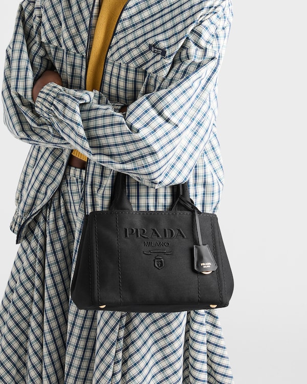 Prada Jardinière small cotton canvas bag - Black Prada Jardinière small cotton canvas bag - Black