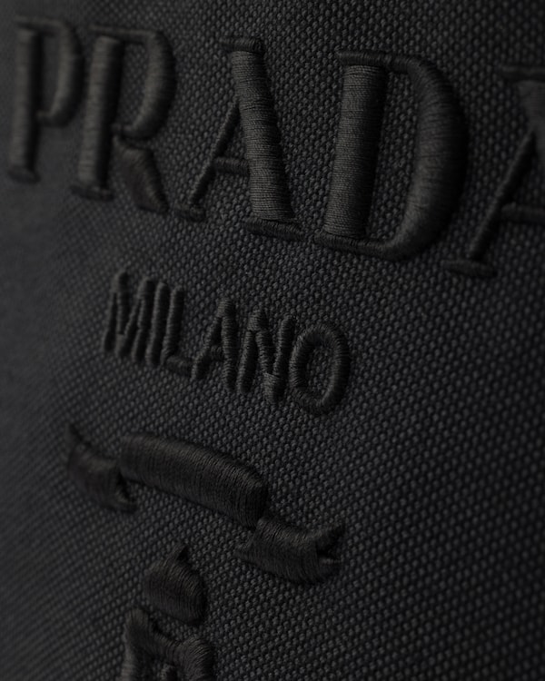 プラダ ジャルディニエール コットンキャンバス スモールバッグ - ブラック プラダ ジャルディニエール コットンキャンバス スモールバッグ - ブラック
