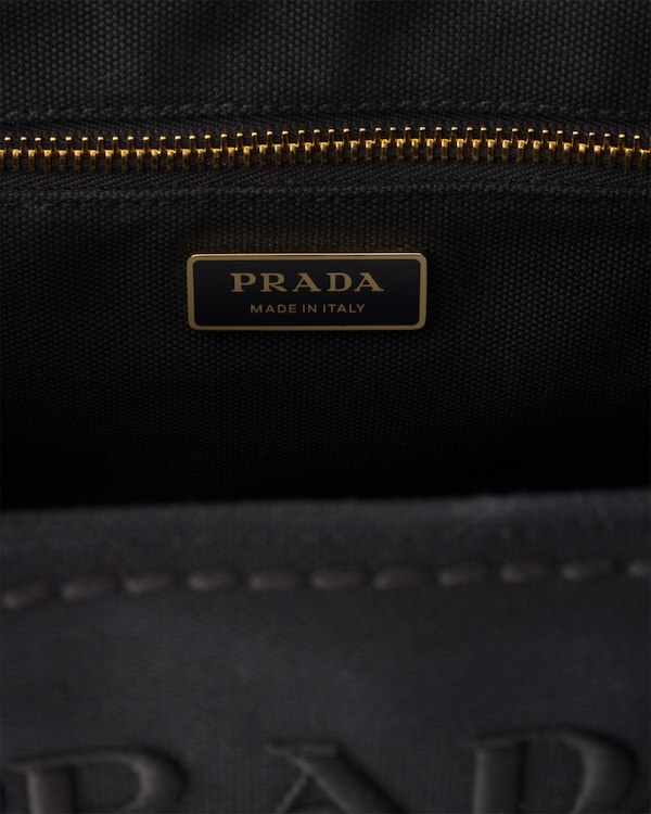 プラダ ジャルディニエール コットンキャンバス スモールバッグ - ブラック プラダ ジャルディニエール コットンキャンバス スモールバッグ - ブラック