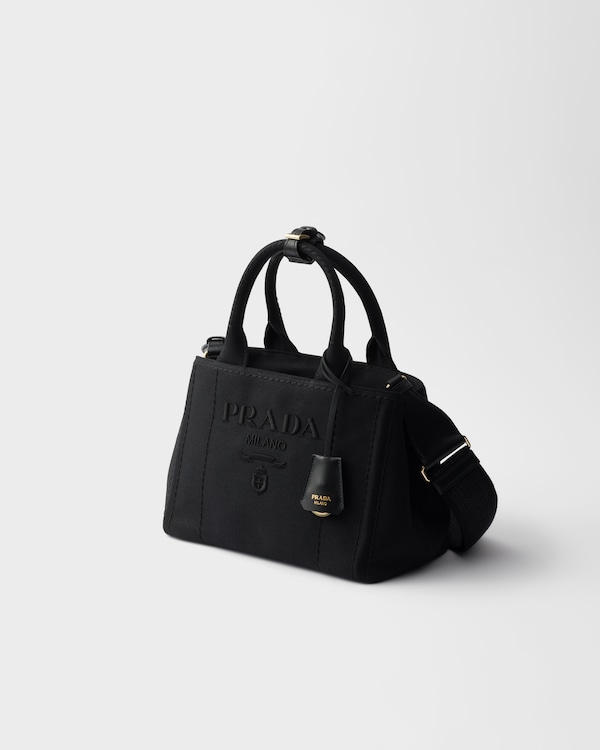 プラダ ジャルディニエール コットンキャンバス スモールバッグ - ブラック プラダ ジャルディニエール コットンキャンバス スモールバッグ - ブラック