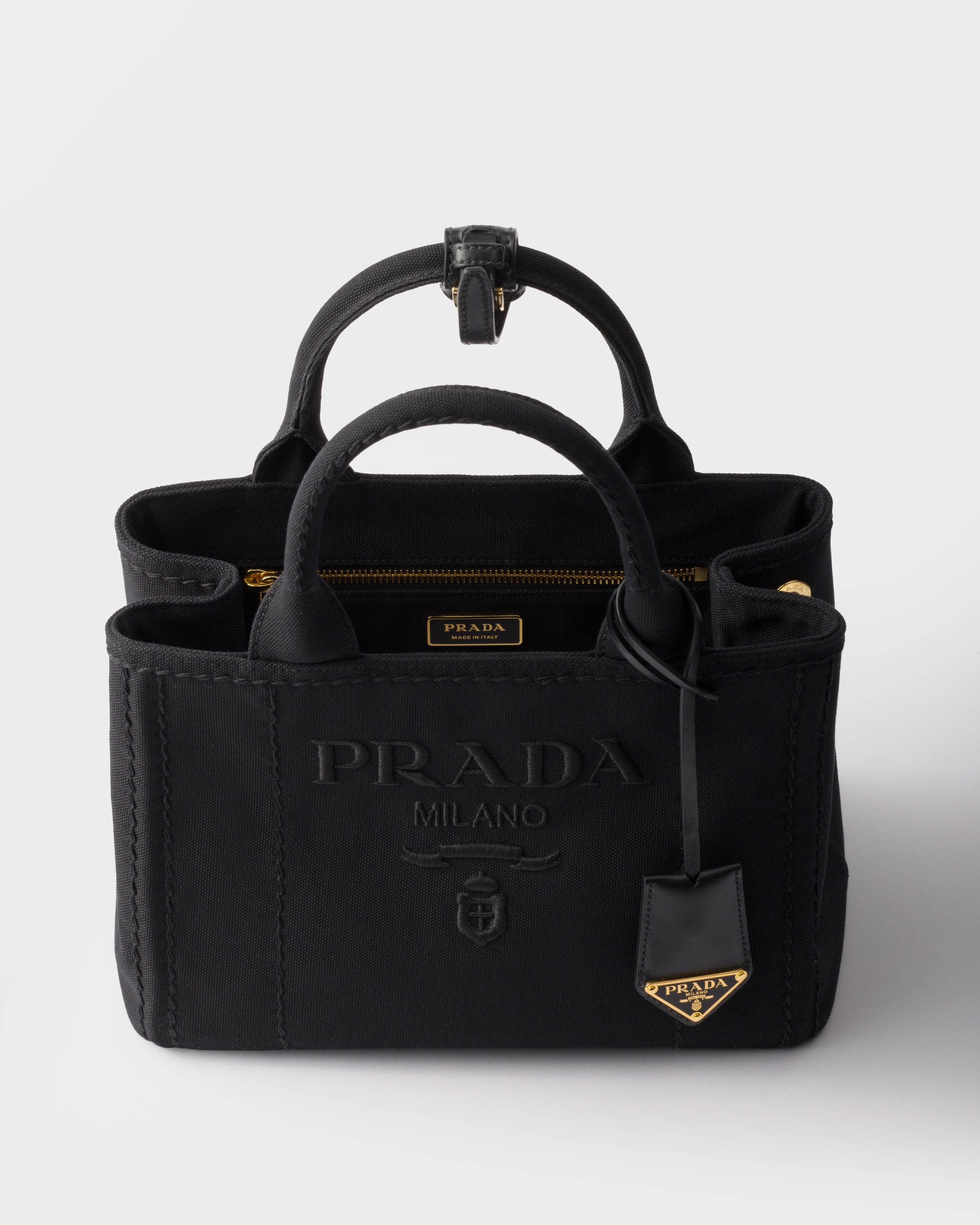 Black Small cotton canvas handbag | PRADA