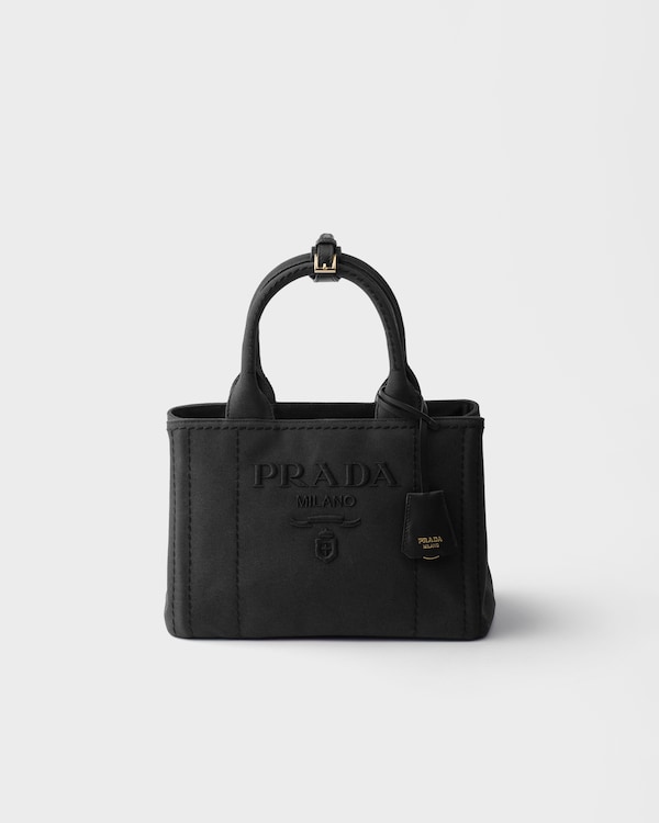 Prada Jardinière small cotton canvas bag - Black Prada Jardinière small cotton canvas bag - Black