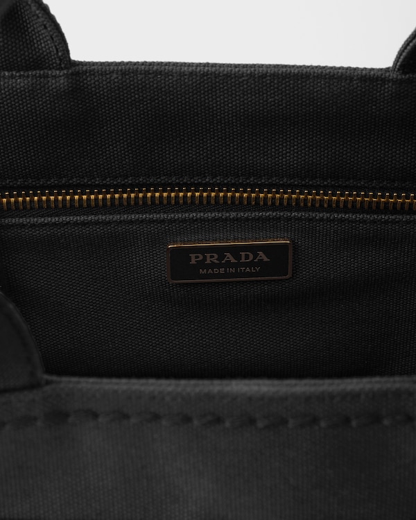 Prada Jardinière small cotton canvas bag - Black Prada Jardinière small cotton canvas bag - Black