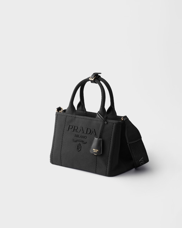 Prada Jardinière small cotton canvas bag - Black Prada Jardinière small cotton canvas bag - Black