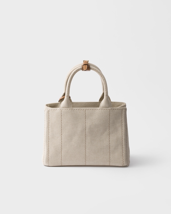 Prada Jardinière small cotton canvas bag - Natural Prada Jardinière small cotton canvas bag - Natural