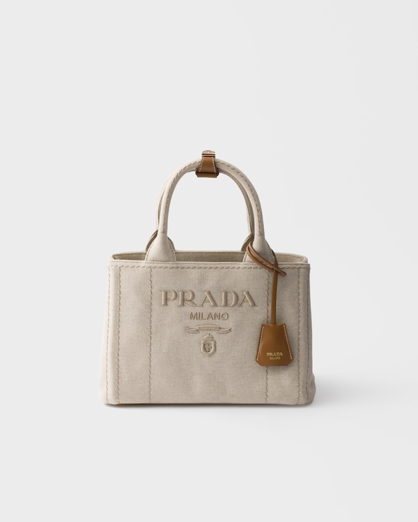 Prada Jardinière small cotton canvas bag - Natural Prada Jardinière small cotton canvas bag - Natural