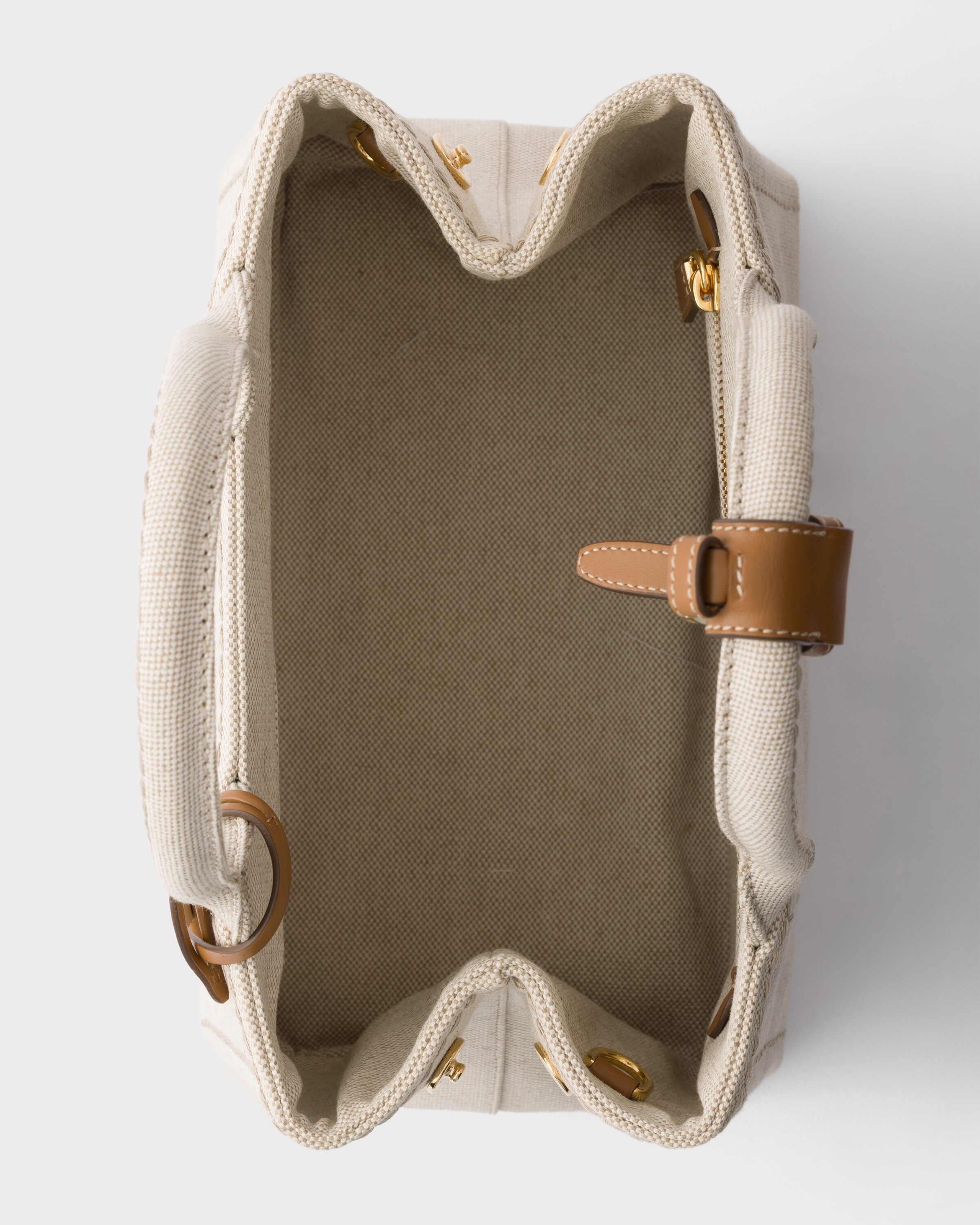 Natural Prada Jardinière small cotton canvas bag | PRADA - United