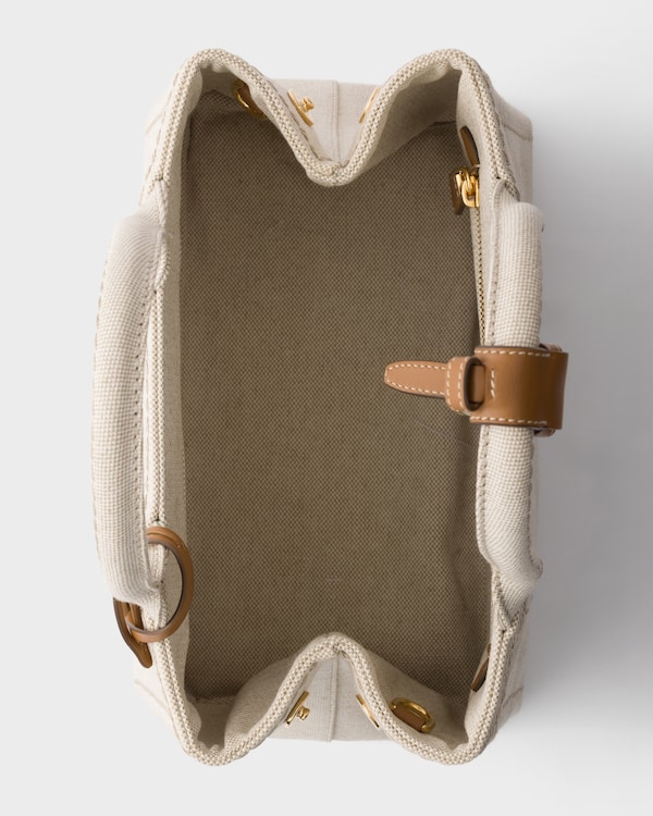 Prada Jardinière small cotton canvas bag - Natural Prada Jardinière small cotton canvas bag - Natural