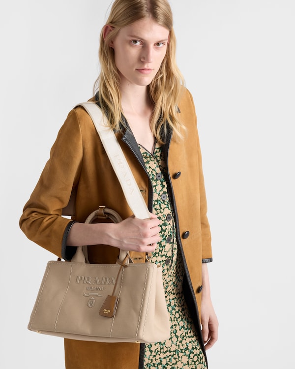 Prada Jardinière small cotton canvas bag - Cord Prada Jardinière small cotton canvas bag - Cord