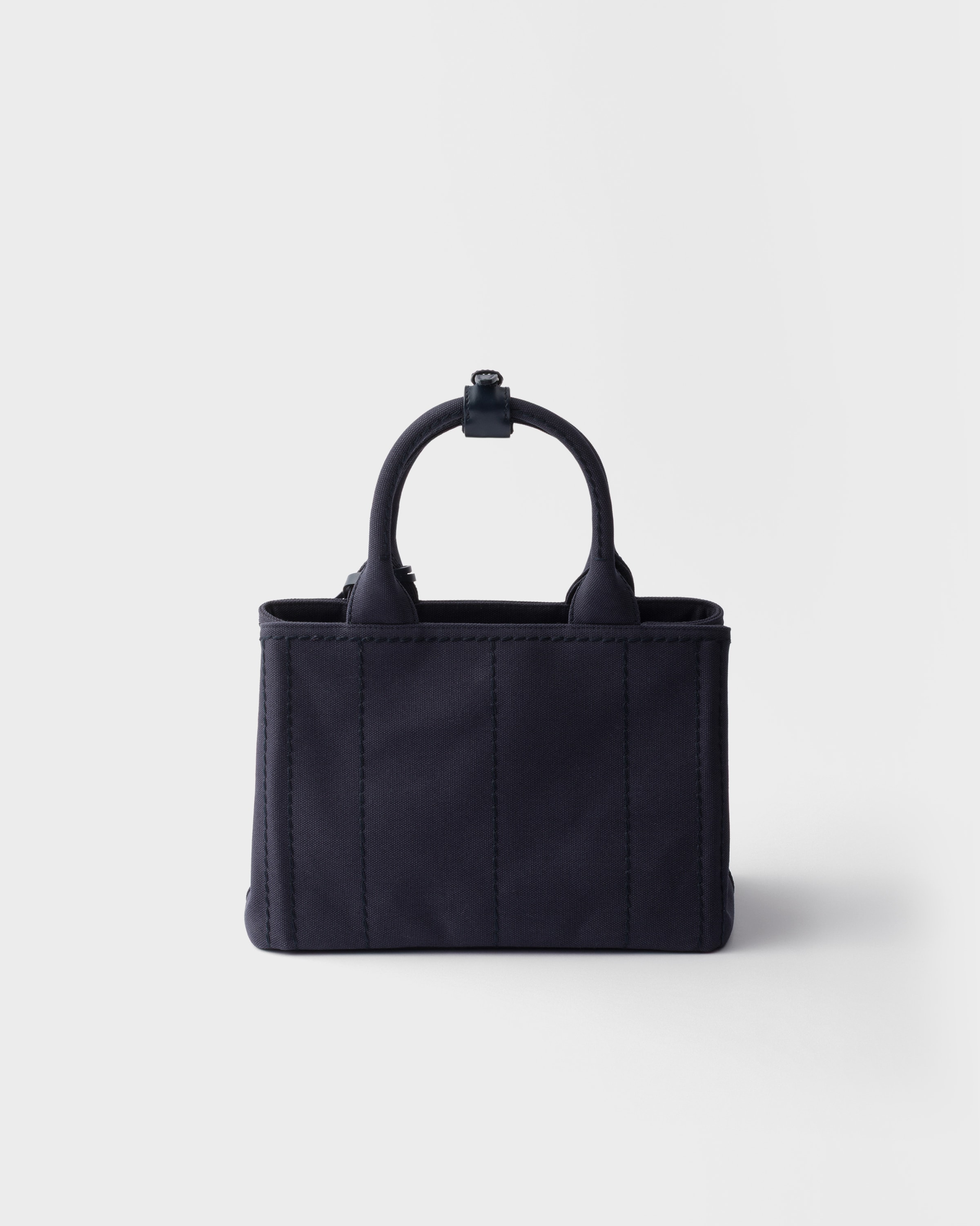 Baltic Blue Prada Jardinière Small Cotton Canvas Bag | PRADA