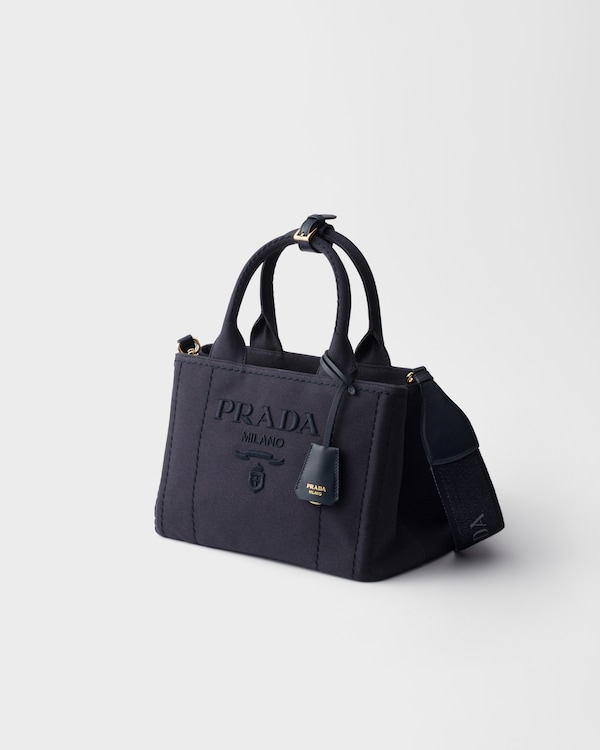 Prada Jardinière small cotton canvas bag - Baltic Blue Prada Jardinière small cotton canvas bag - Baltic Blue
