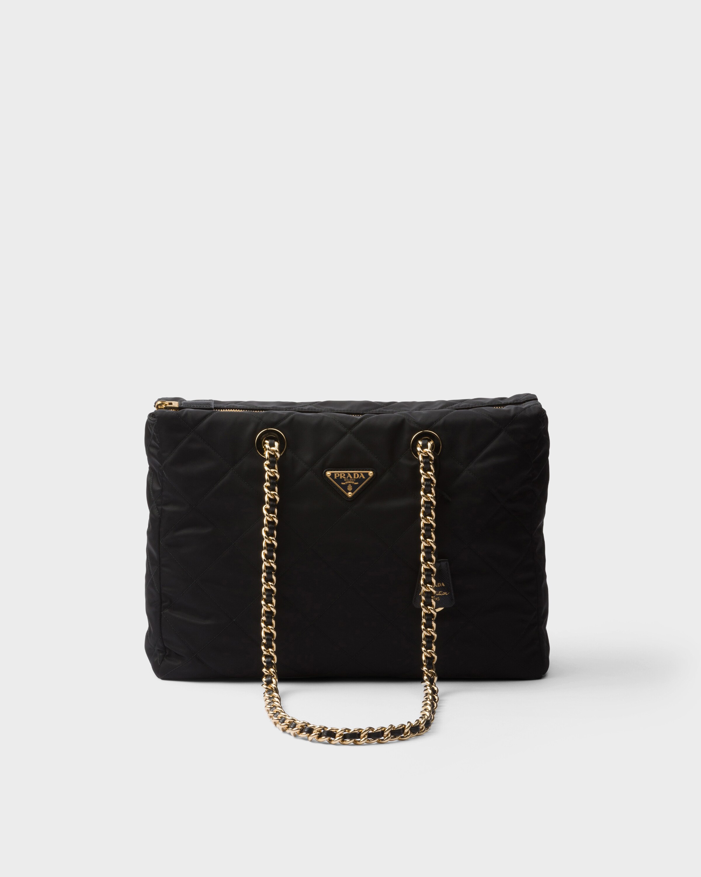 Prada Re-edition 1995 Chaine Large Re-nylon Bag In Black