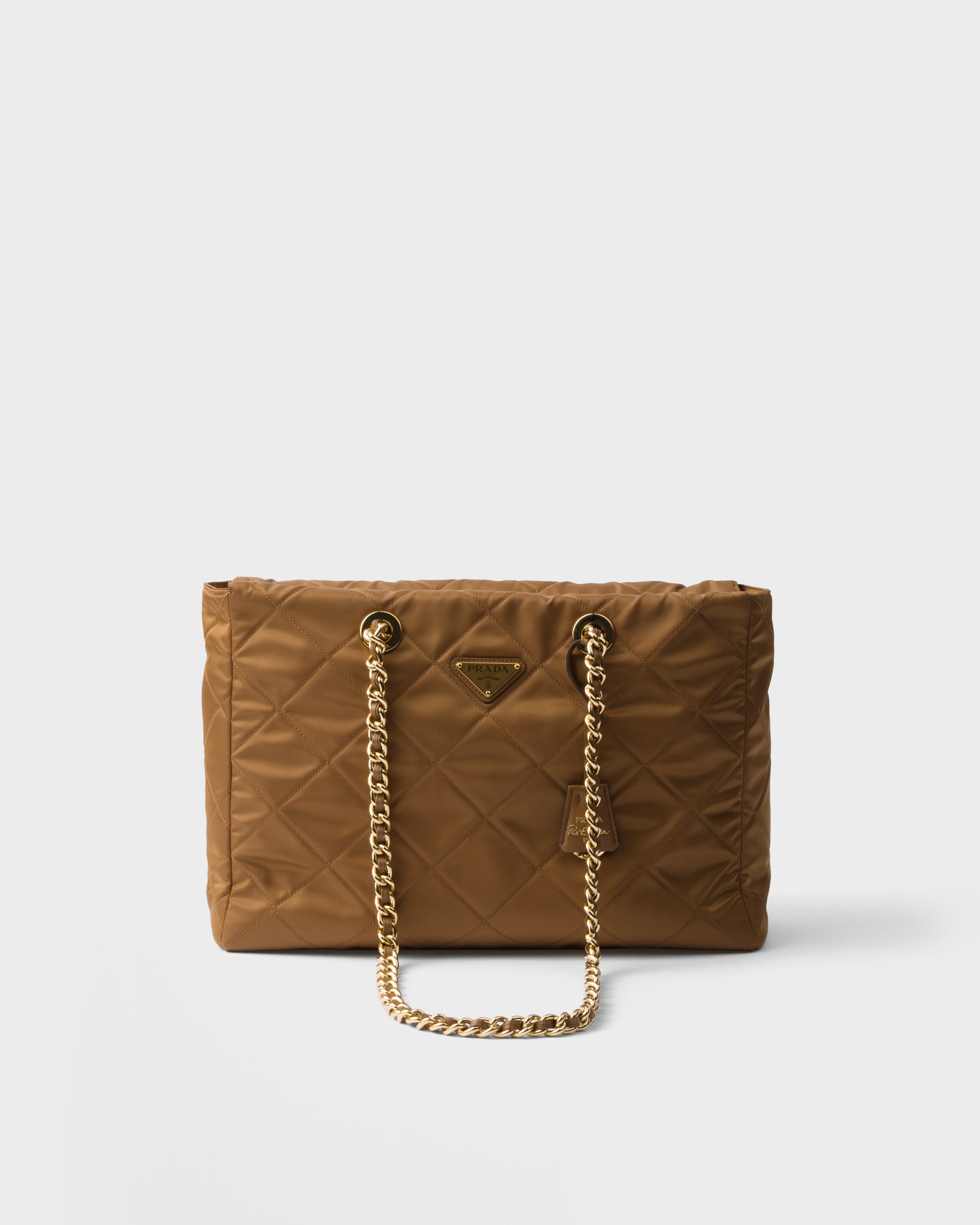 Prada Re-edition 1995 Chaîne Tasche Aus Re-nylon In Brandy