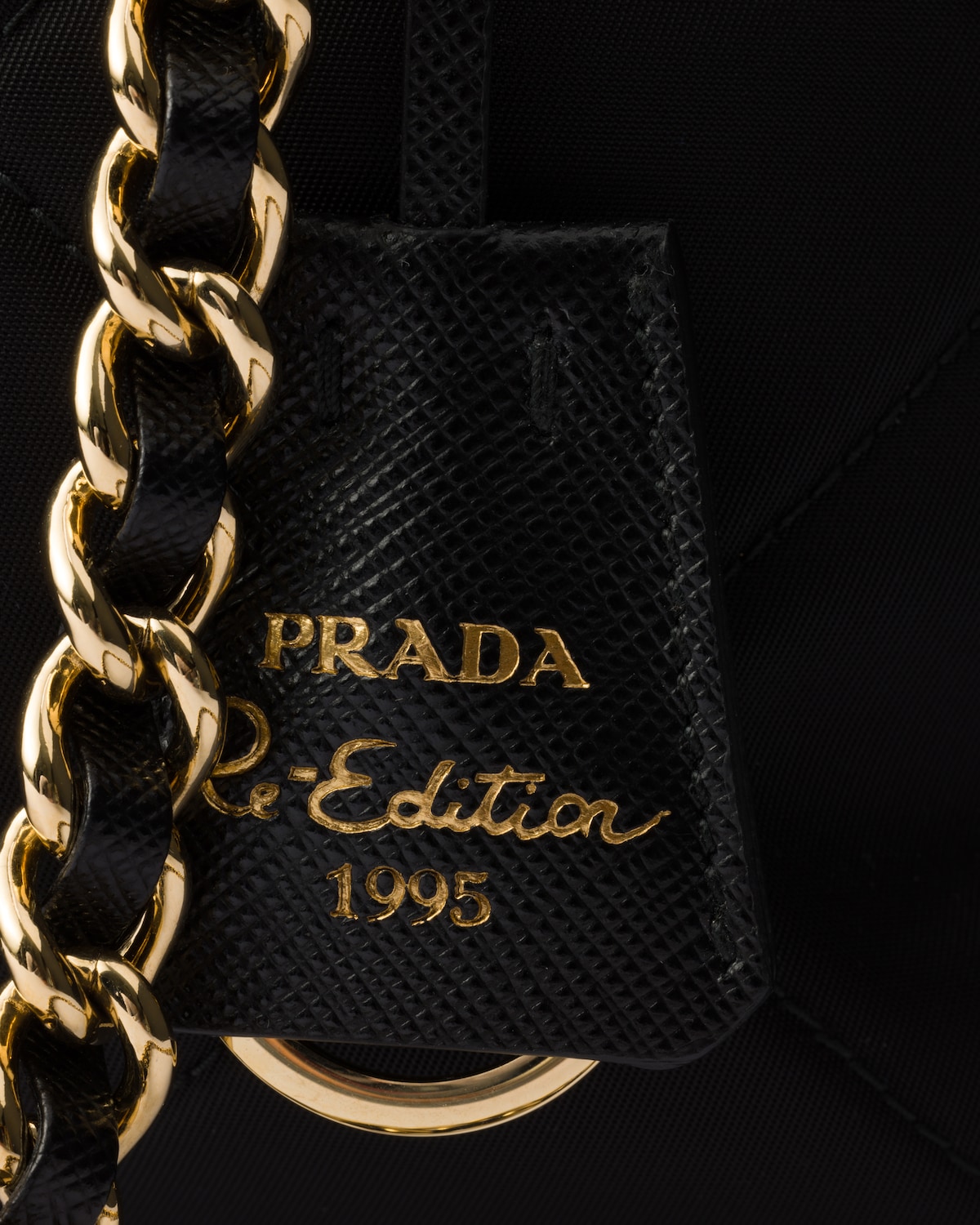Black Prada Reedition 1995 Chaîne Renylon Tote Bag PRADA