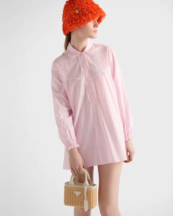 ミニ ウィッカーxリネン混紡 トートバッグ - ベージュ/ホワイト ミニ ウィッカーxリネン混紡 トートバッグ - ベージュ/ホワイト