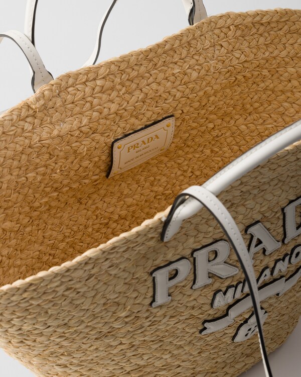 Large raffia and leather shopping bag Large raffia and leather shopping bag