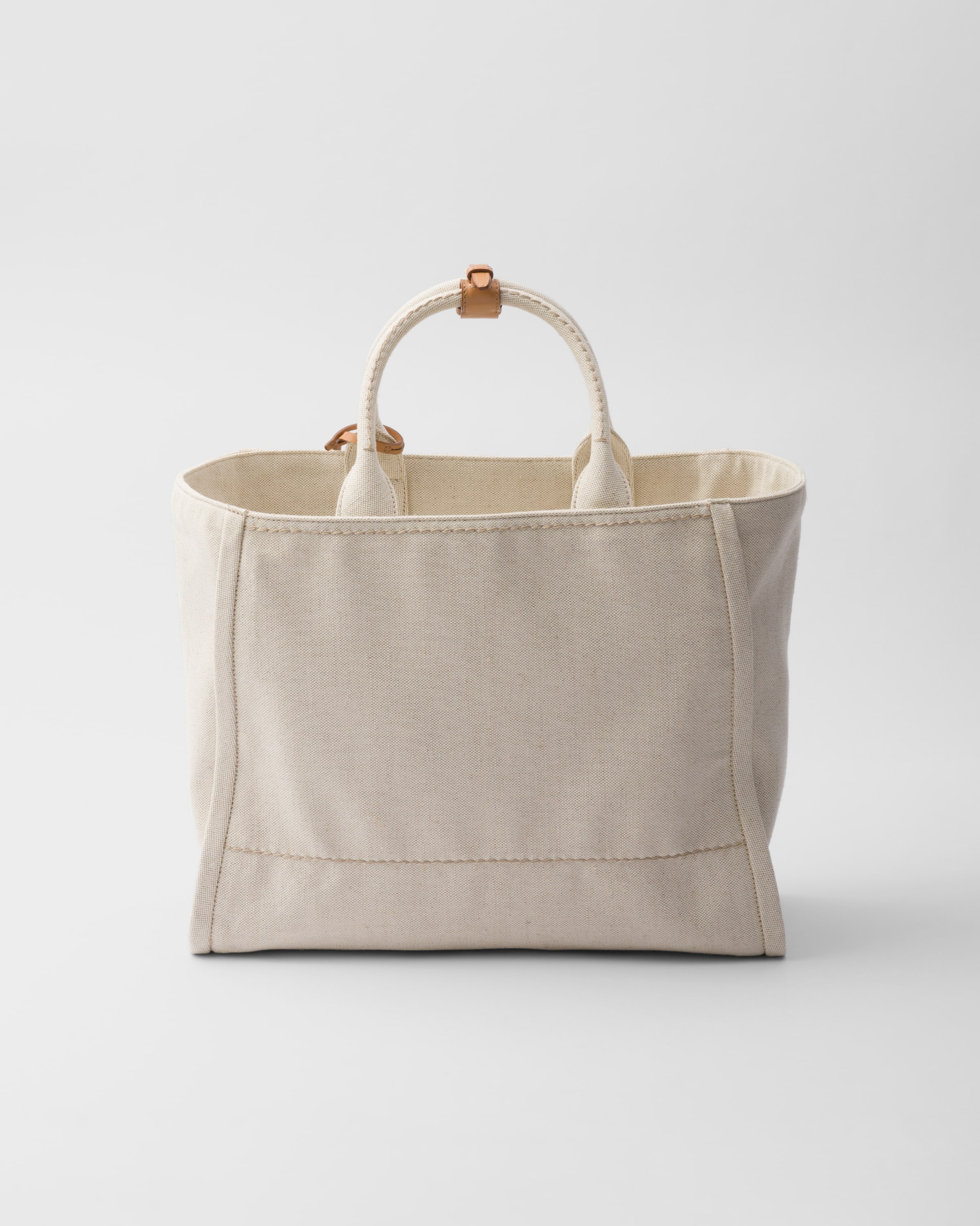 Natural Large Linen Blend Tote Bag PRADA