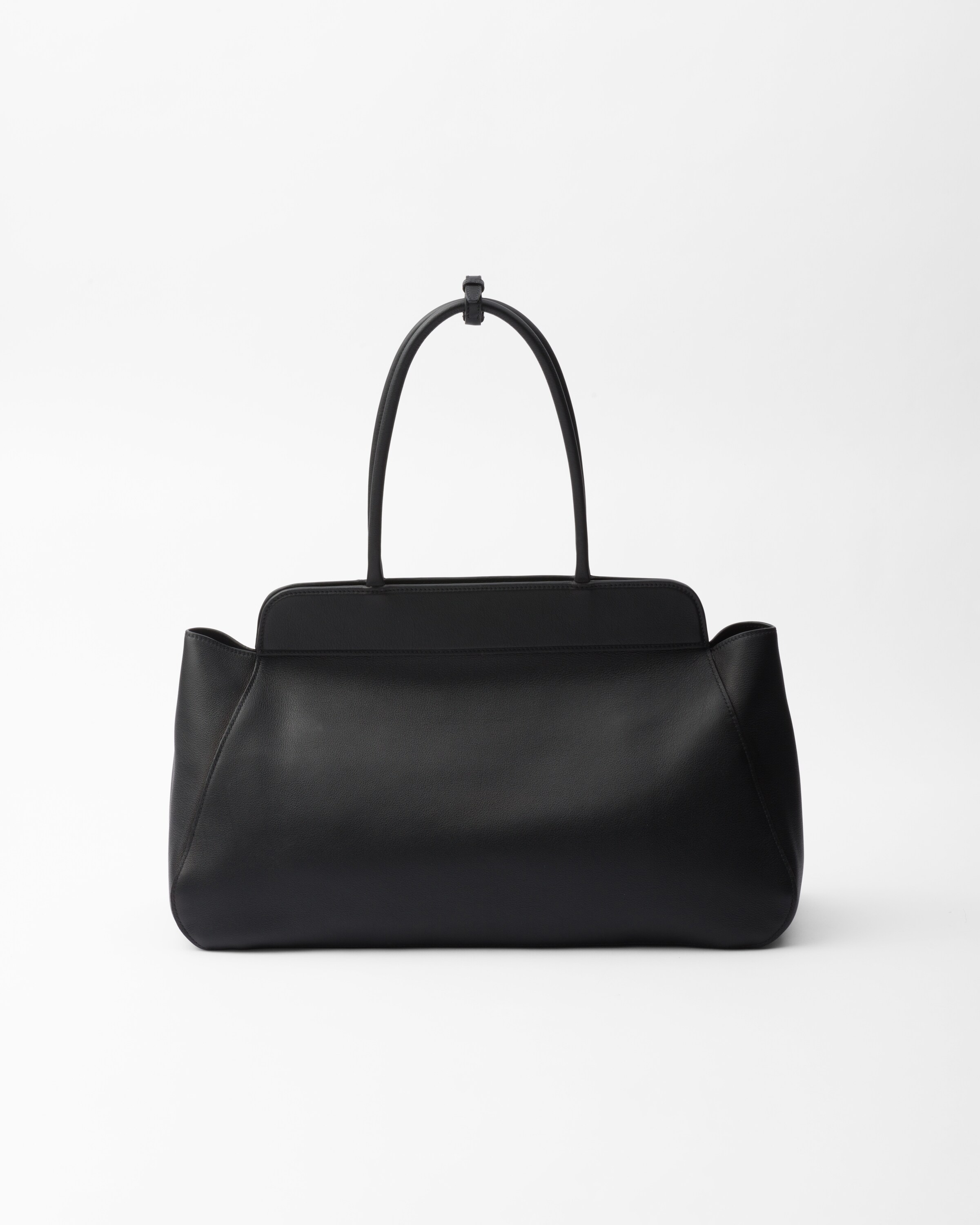 Shop Prada Large Leather Tote Bag In Black