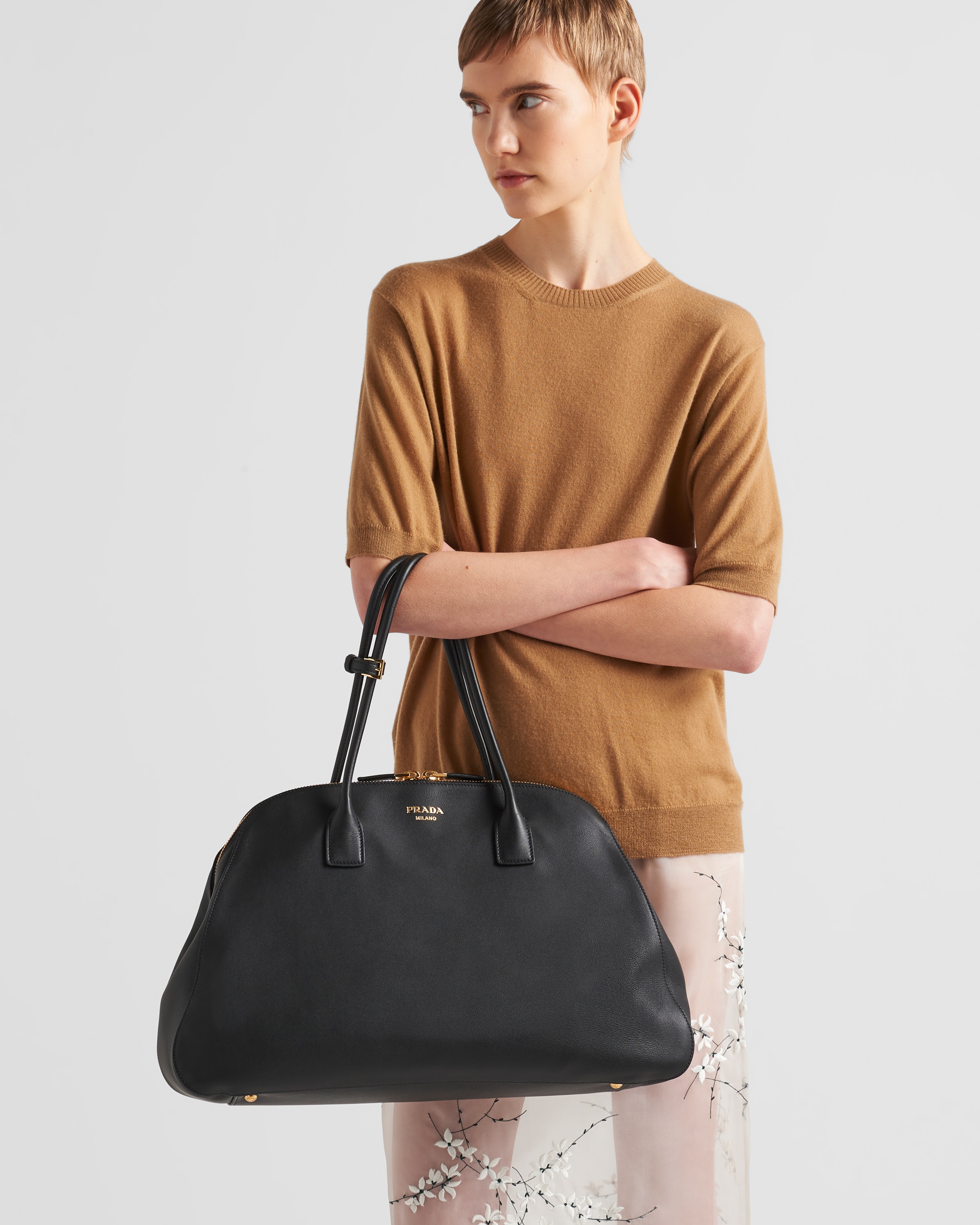 Leather non reptile handbag prada sale