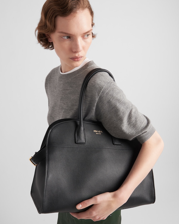 Large leather tote bag with buckles Large leather tote bag with buckles