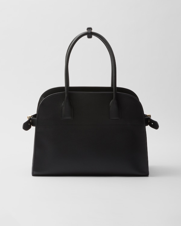 Medium leather tote bag - Black Medium leather tote bag - Black