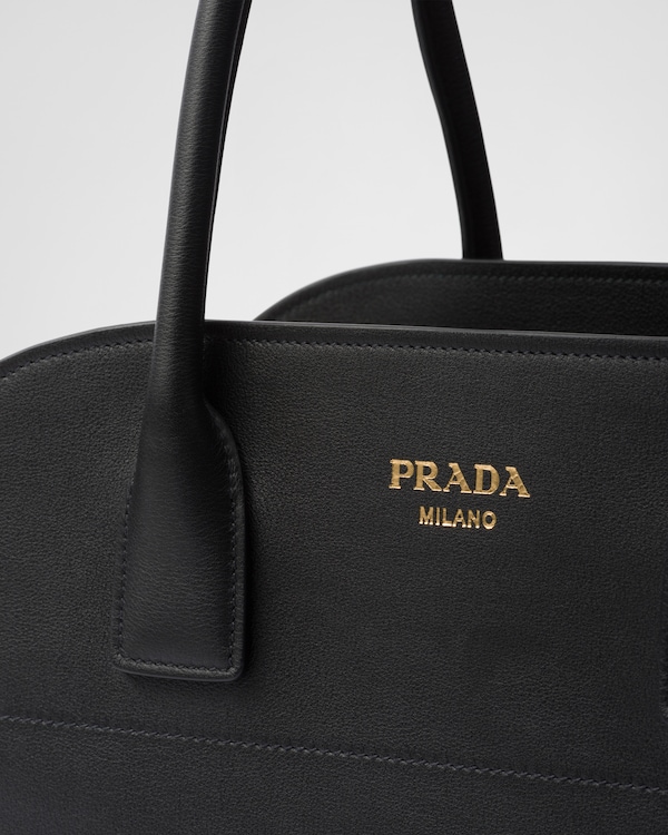 Medium leather tote bag - Black Medium leather tote bag - Black