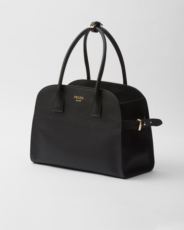 Medium leather tote bag - Black Medium leather tote bag - Black