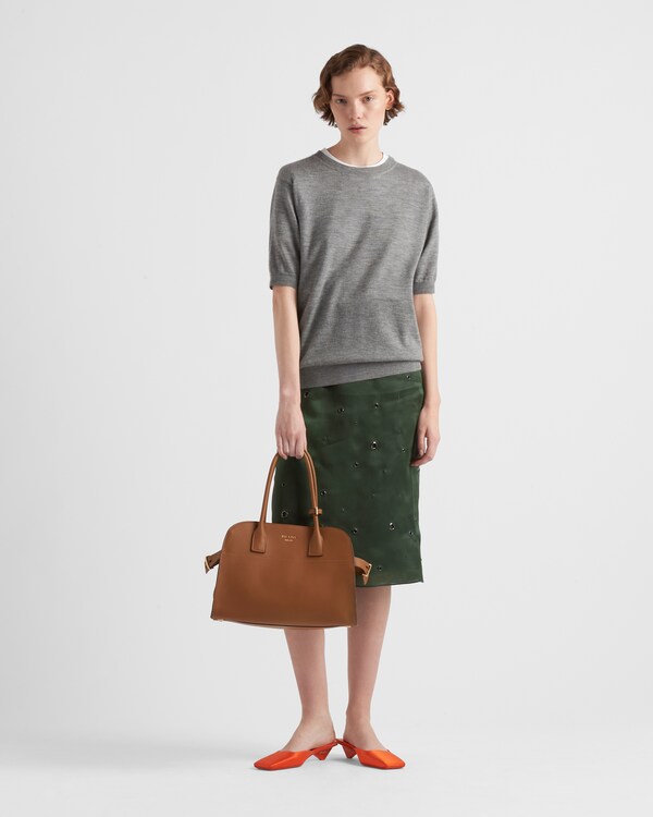 Medium leather tote bag - Caramel Medium leather tote bag - Caramel