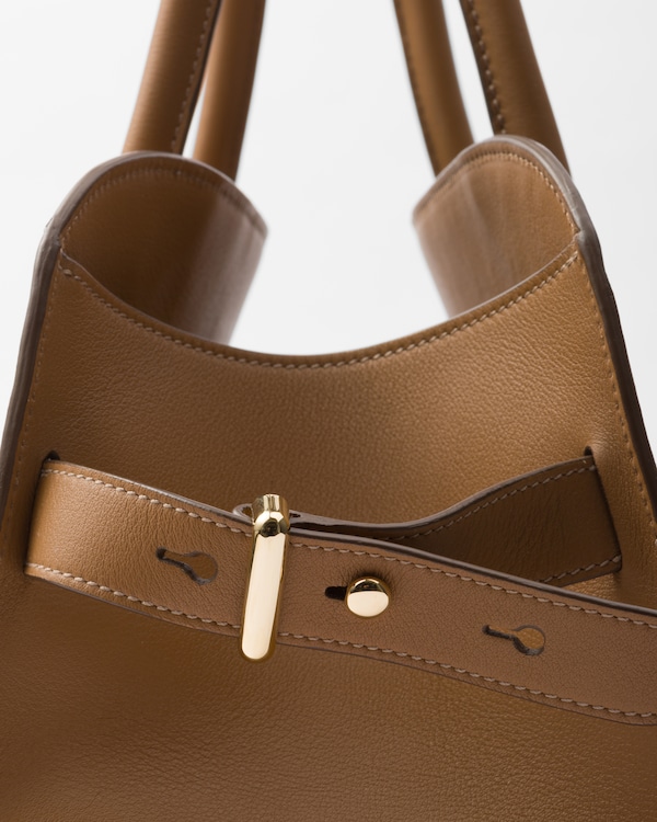 Medium leather tote bag - Caramel Medium leather tote bag - Caramel