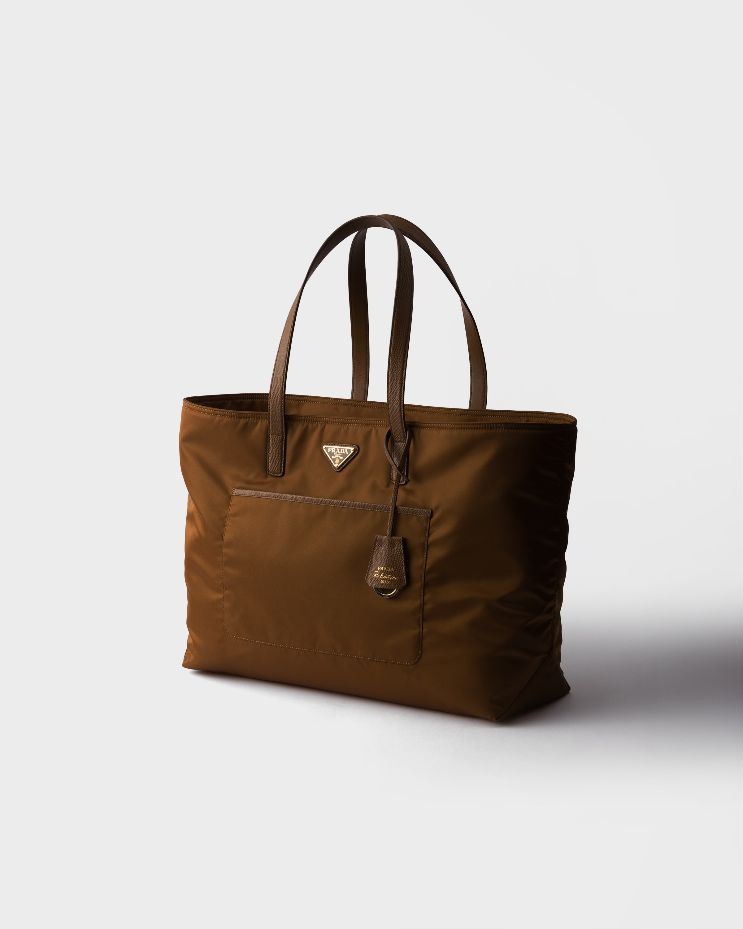 Brandy Prada Re-edition 1978 Large Re-nylon And Saffiano Leather
