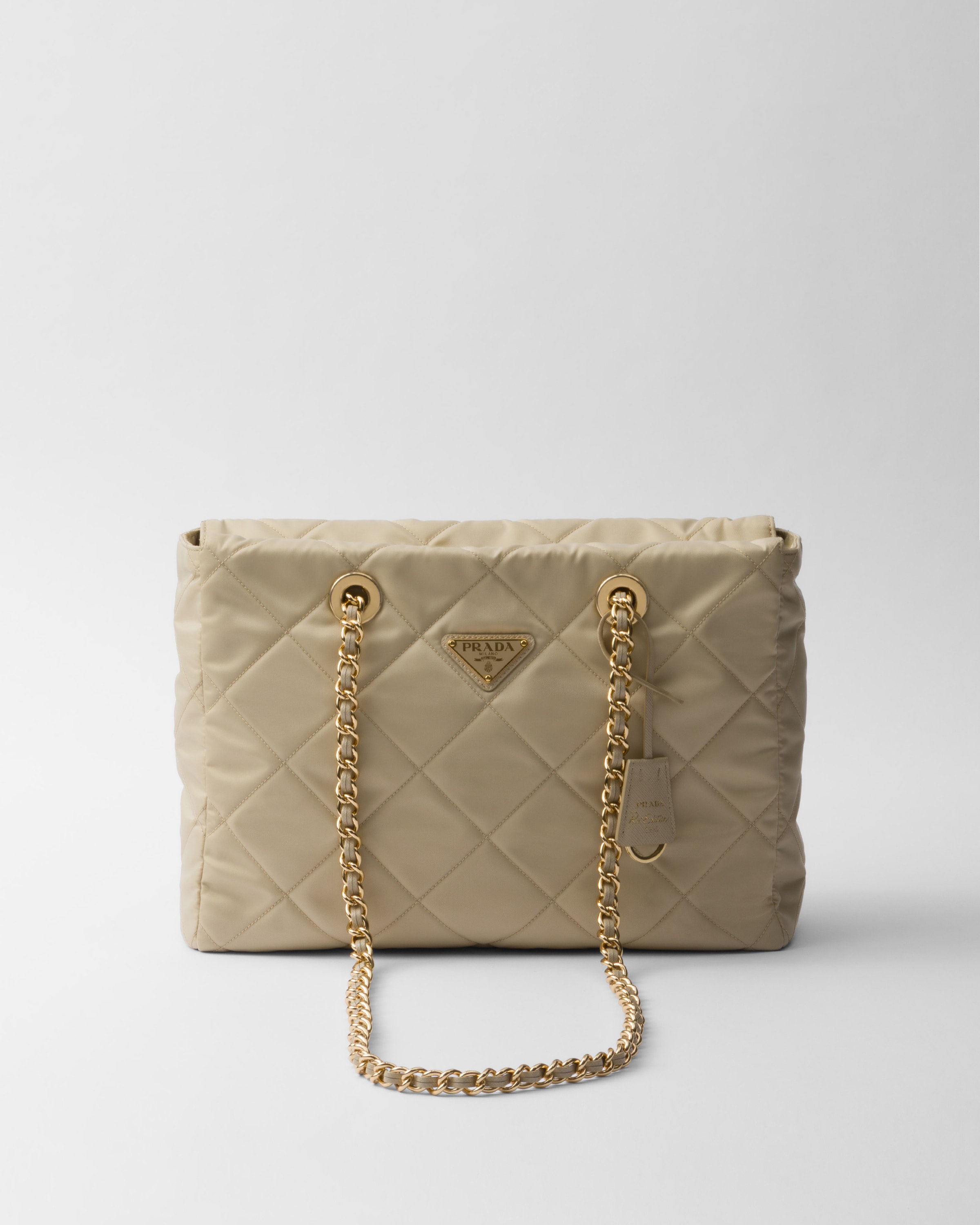 Shop Prada Re-edition 1978 Medium Tote Bag Aus Re-nylon In Desert Beige