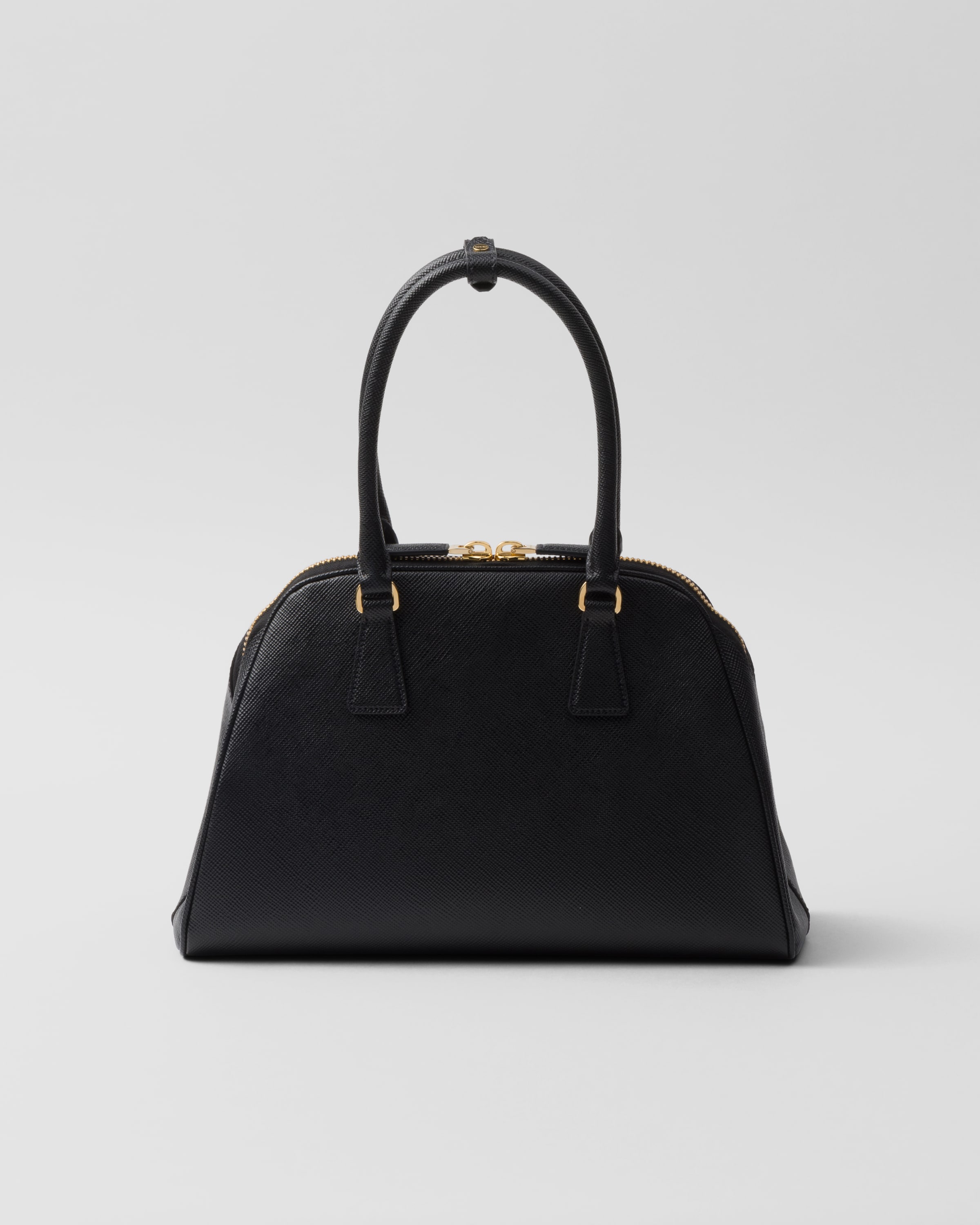 Shop Prada Medium Saffiano Leather Bag In Black