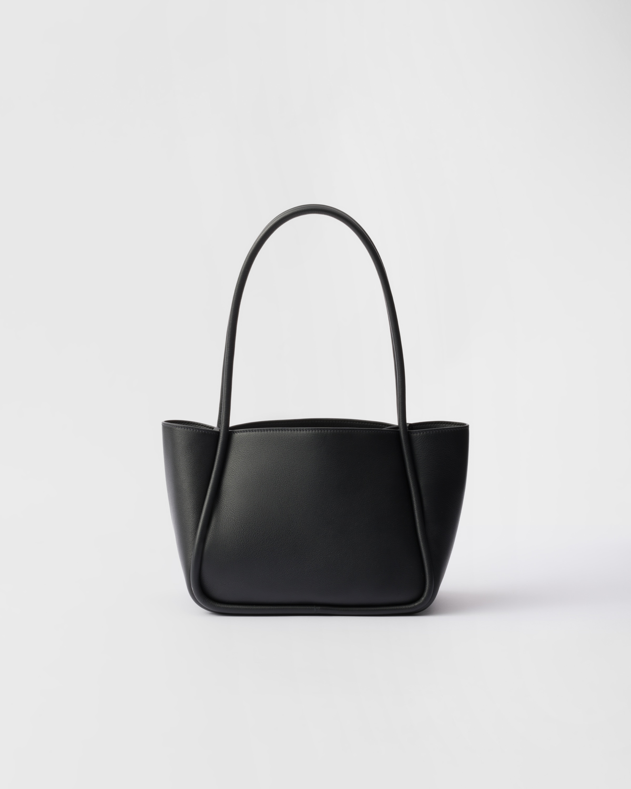 ブラック ソフトグレインレザー ミニ トートバッグ | PRADA