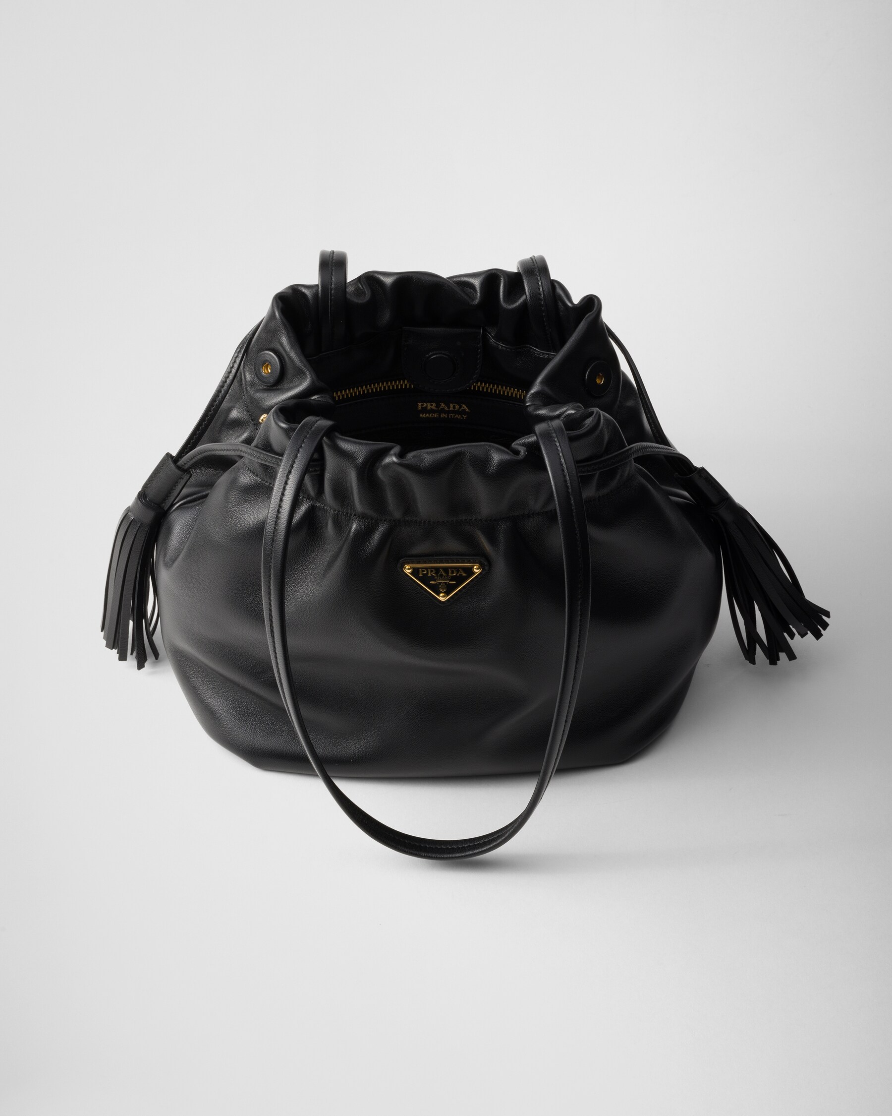 Beige Nappa Leather Shoulder Bag