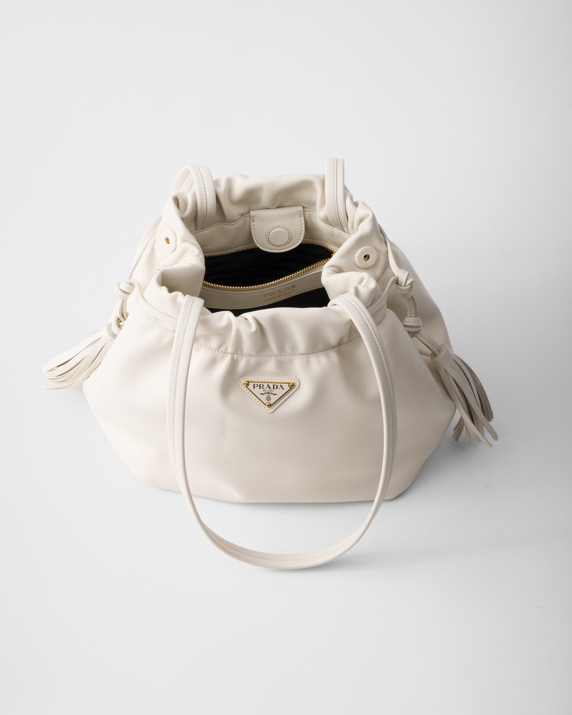 White Nappa Leather Shoulder Bag PRADA