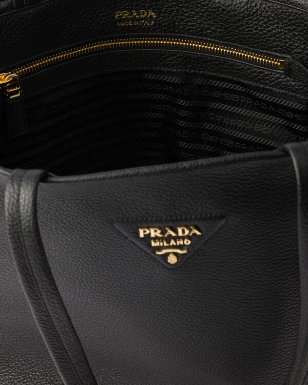 Große Tote Bag aus Leder - Schwarz Große Tote Bag aus Leder - Schwarz