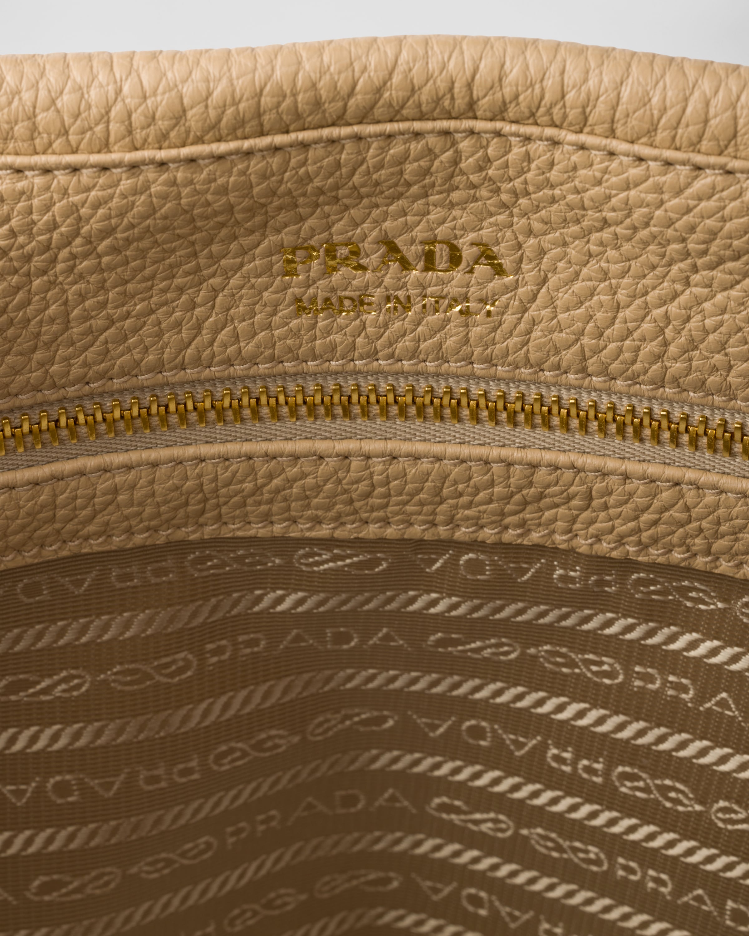Prada Daino Soft Leather Tote Bag In Sand Beige