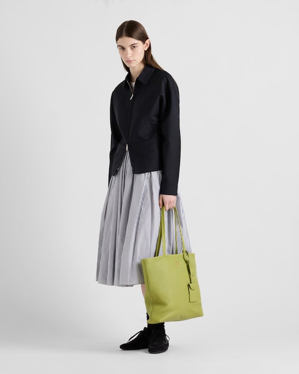 Große Tote Bag aus Leder - Wiesengrün Große Tote Bag aus Leder - Wiesengrün