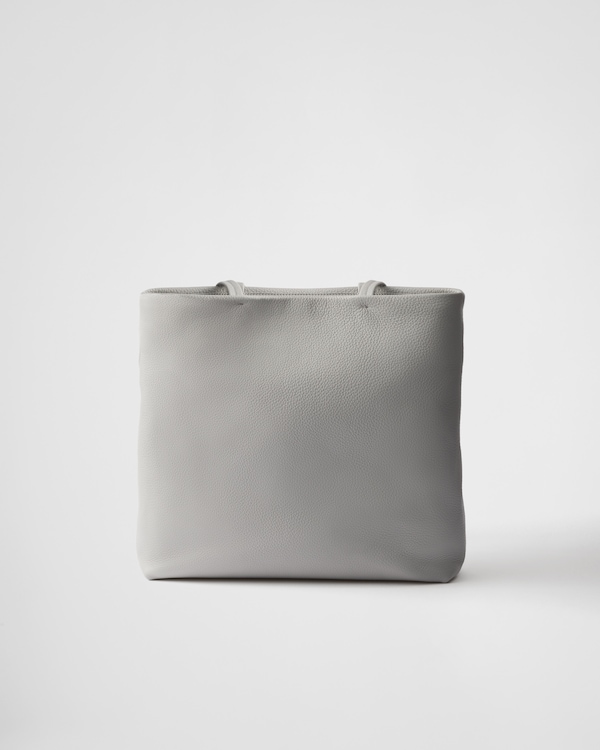 Große Tote Bag aus Leder - Granitgrau Große Tote Bag aus Leder - Granitgrau