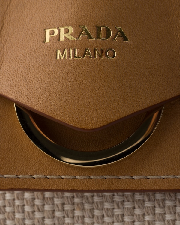 Prada Jardinière large cotton canvas bag - Beige/Baltic Blue Prada Jardinière large cotton canvas bag - Beige/Baltic Blue