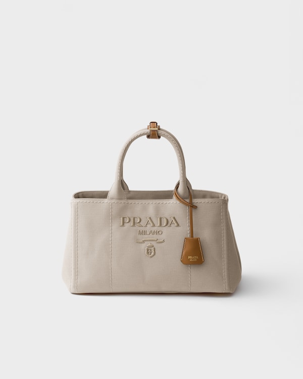 Prada Jardinière large cotton canvas handbag - Natural Prada Jardinière large cotton canvas handbag - Natural