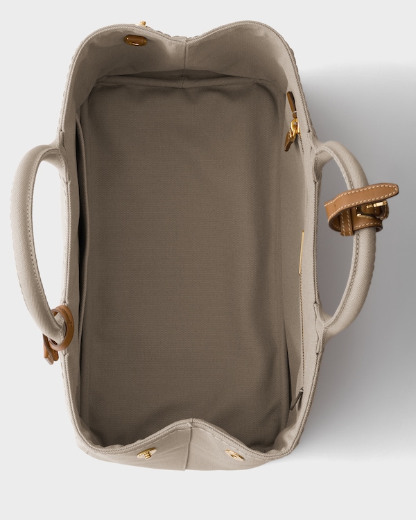 Prada Jardinière large cotton canvas handbag - Natural Prada Jardinière large cotton canvas handbag - Natural